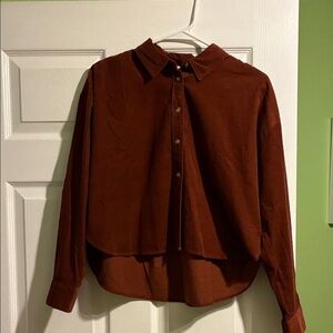 NWT: madewell boxy corduroy button up